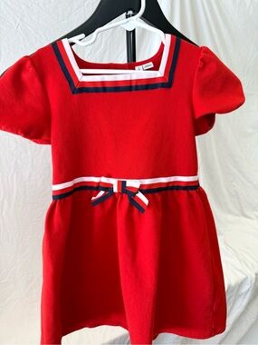 Janie and Jack Red Ribbon Sailor-Style Dress
